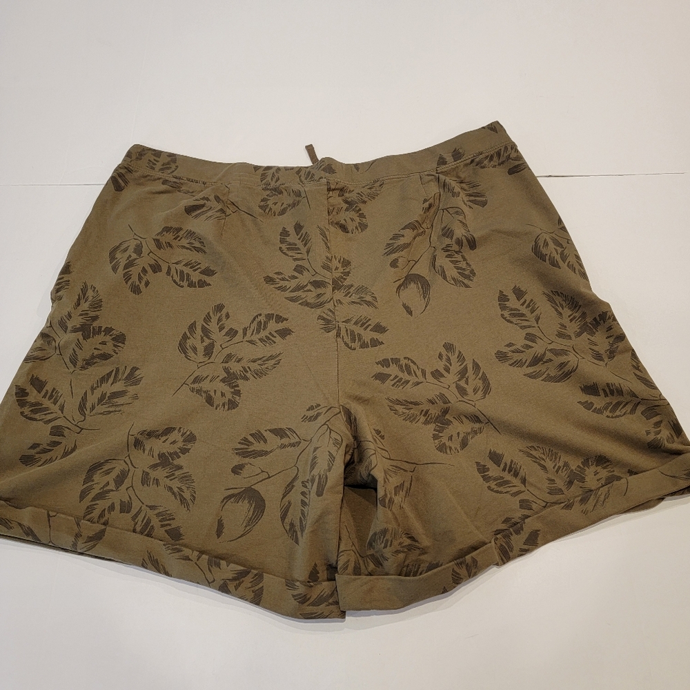J.Jill Women's Dark Green Olive Printed Terry Shorts Size 2X NWT! - Picture 11 of 11